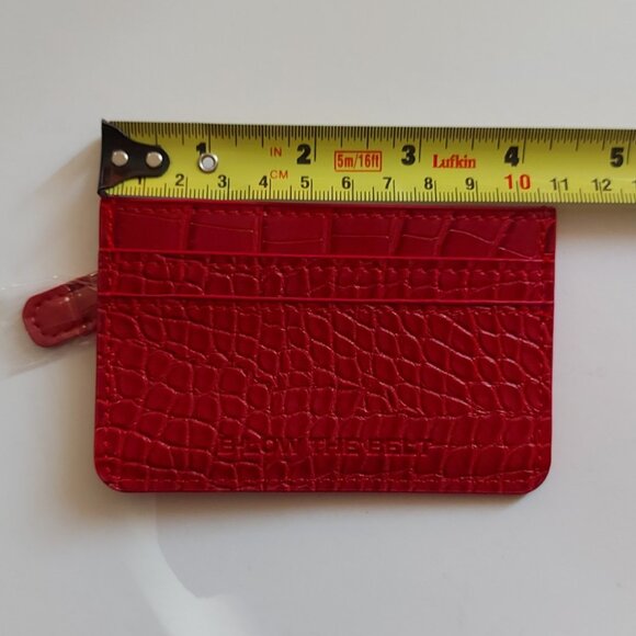 Crocodile (faux) Card Case - Burgundy - Picture 4 of 6